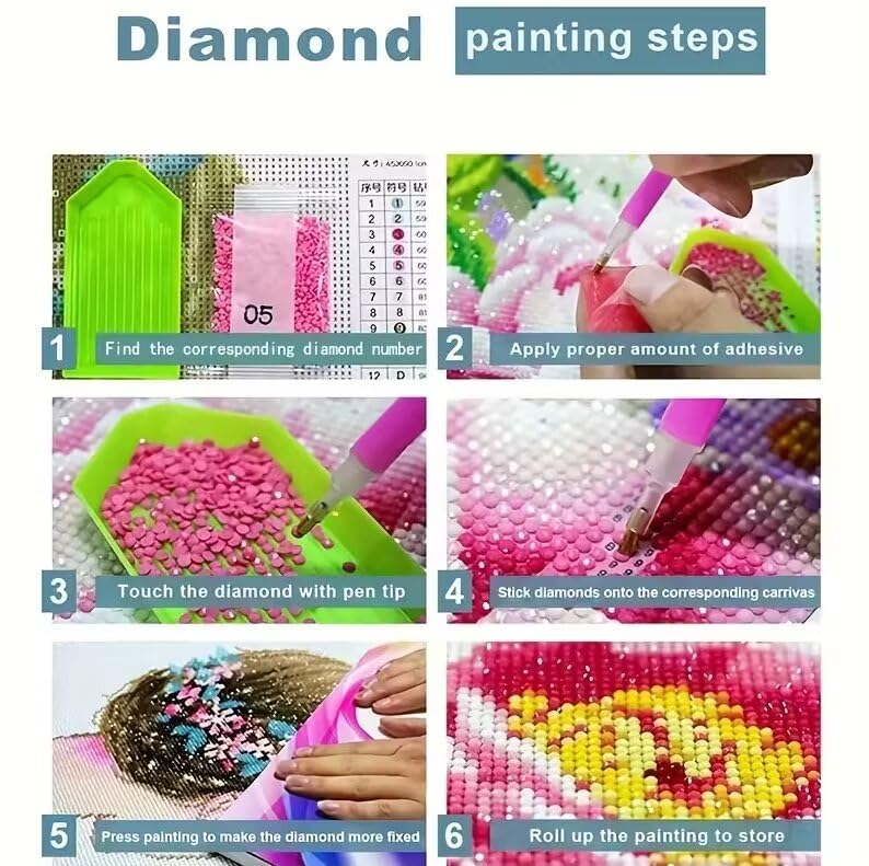 Anti Stress Artisanat Peinture Diamant Fleur Lune 45x60 pour s'apaiser - 4
