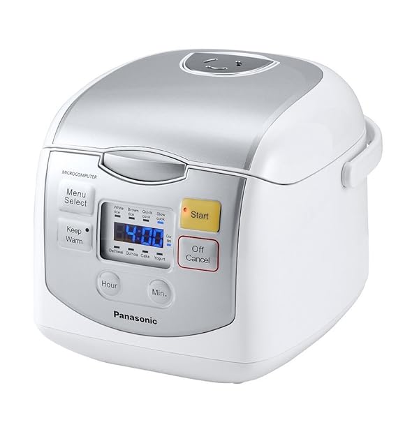 Panasonic SRZC075W Rice Cooker, 4-Cup Uncooked/8-Cup Cooked, Fuzzy Logic Microcomputer,Thick Non-Stick Aluminum Pan, 8 Programs, Auto Keep Warm, Scoop & Cup, White/Silver by Panasonic - Image 5