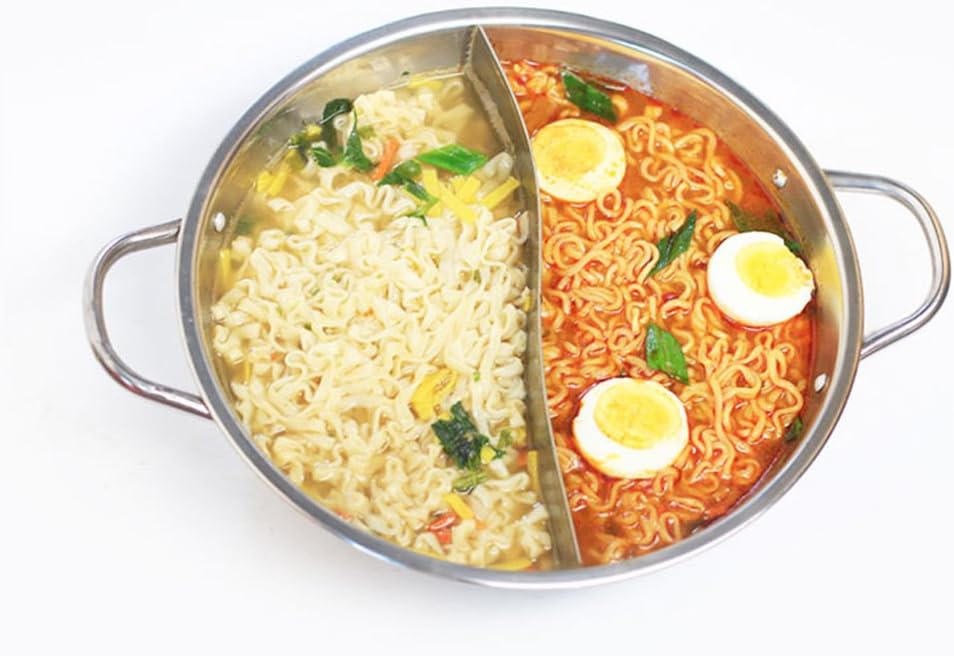Great Ideas 2 Way Saucepan Cooking Pot, Indoor & Outdoor Cooking Utensils, 33X27.5X7.5cm Divided Stainless Steel hot pot pan
