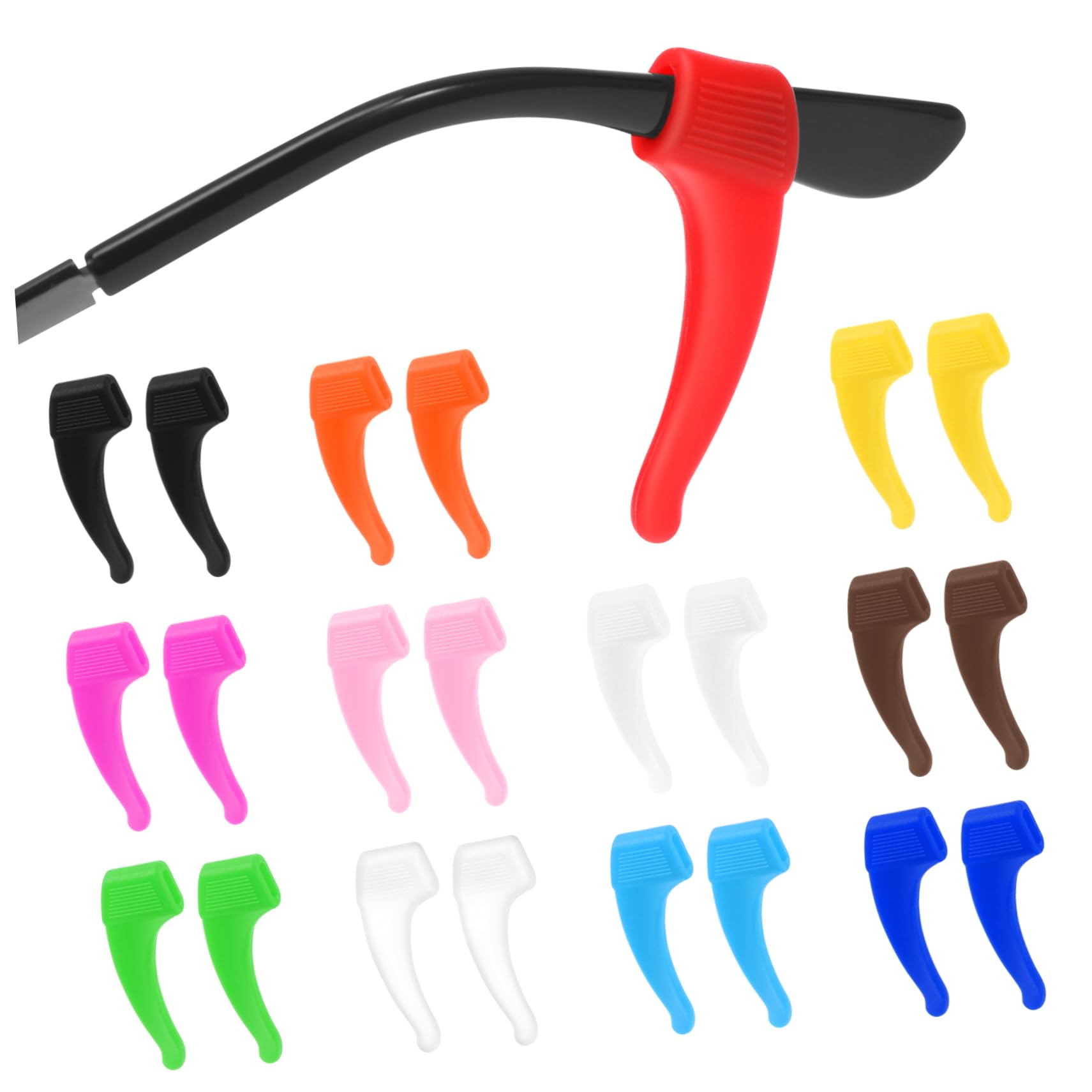NOLITOY Glasses Strap Holder Silicon Ear Hooks 12 Pair Glasses Slip Preventer Eyeglass Nose Pads Holder Comfortable Fit