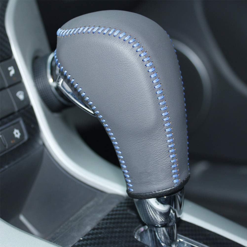 JI Loncky Custom Fit Car Black Genuine Leather Gear Shift Knob Cover for Chevrolet Cruze 2011 2012 2013 2014 2015 / Chevrolet Aveo 2007 2008 2009 2010 2011 Automatic Accessories