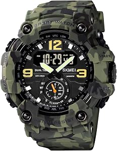 Reloj militar para hombre, camuflaje, deportes, al aire libre, impermeable, con fecha, multifunción, con alarma LED, varias horas