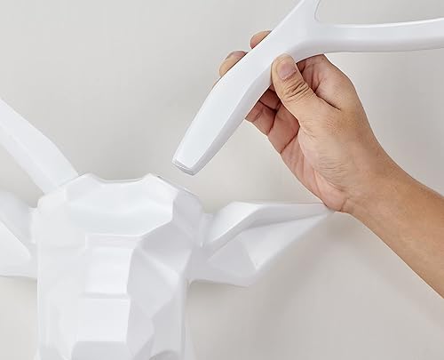 Miniatura 5 de Decoración de pared con cabeza de ciervo  Arte de pared de cabeza de animal de taxidermia sintética, decoración del hogar, cabeza de ciervo de 8