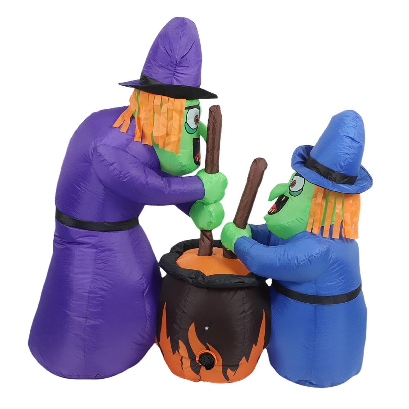 Inflatable Witches with Bubbling Pot Inflatable Yard Decoration for Homeowners, Families, Lawn, Porch-image-10