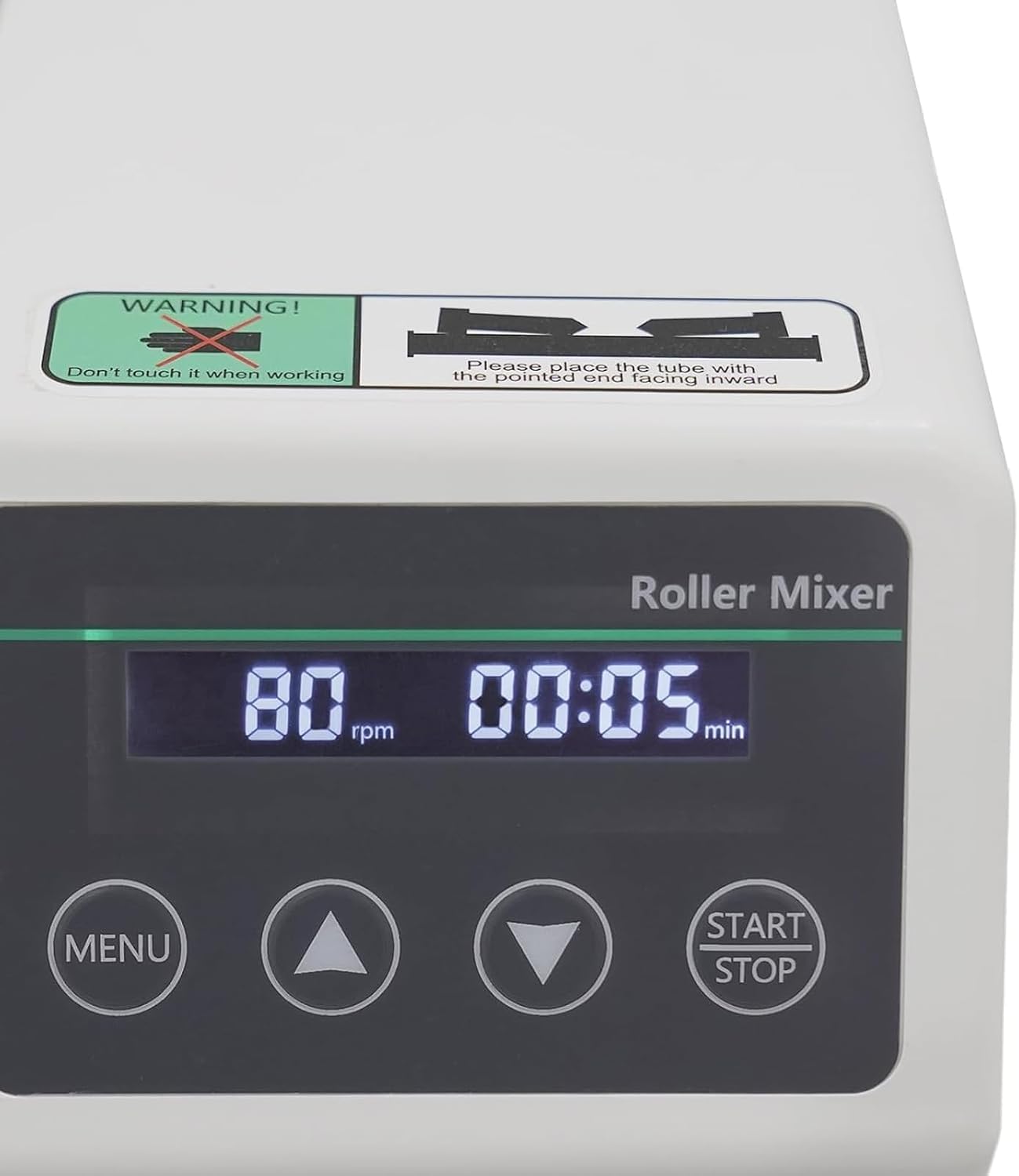 Mezclador digital de tubos con motor sin escobillas y pantalla LCD, agitador orbital de 6 rodillos 20-80 RPM, para tubos de 6-34 mm, uso en laboratorio y aula