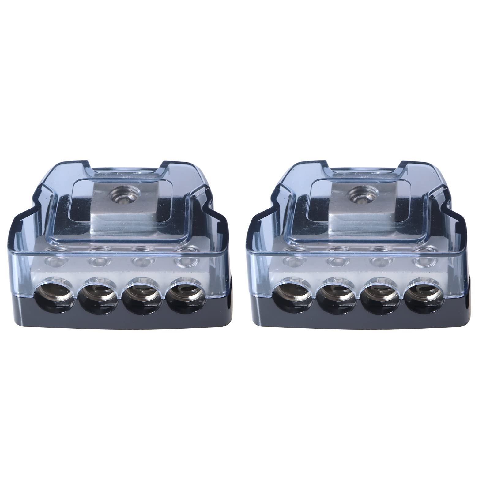 Bumbesti 2 Pack 0/2/4 Gauge in 4/8/10 Gauge Out 4 Way Power Distribution Block for Car Audio Splitter