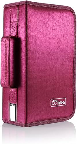 Miniatura 33 de CCidea Funda para CD y DVD, capacidad de 128 fundas de DVD, organizador de plástico para CD, carpeta de transporte portátil para CD y viajes en casa