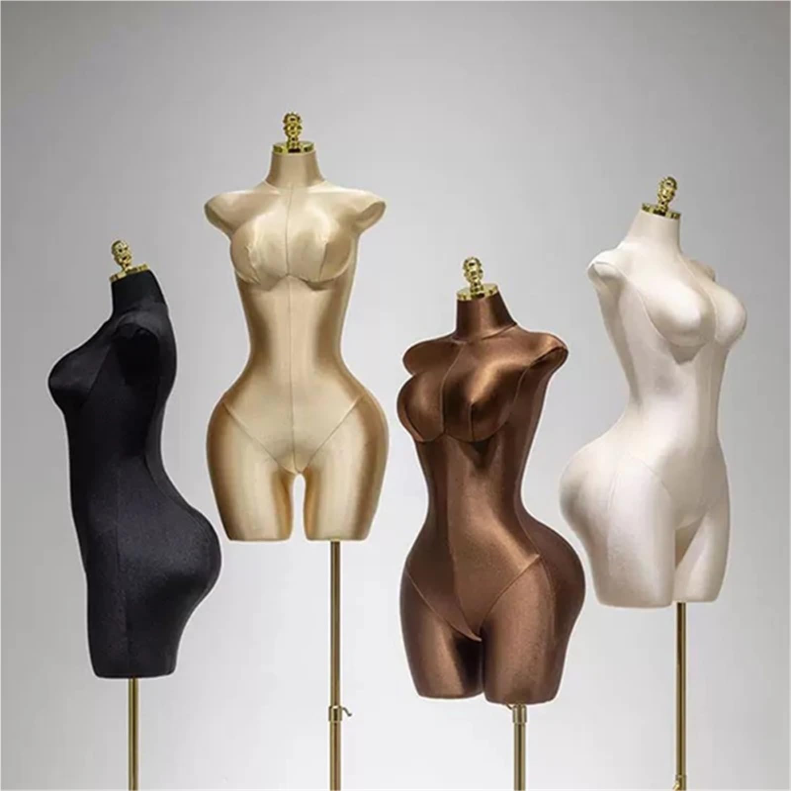 Schneiderpuppe Plus Size weibliche Schaufensterpuppe Körper Oberkörper große Gesäß Kleid Form Kleidung Pinning fähig(Brown)