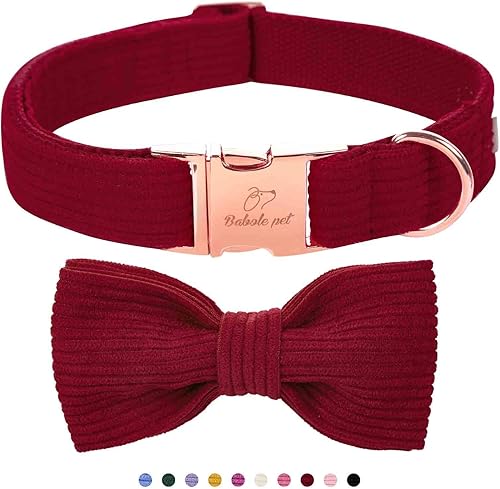 Miniatura 43 de Lindo collar de perro de fresa con corbatín – Collar ajustable de primavera y verano rosa con corbatín rosa, transpirable y cómodo, para perros