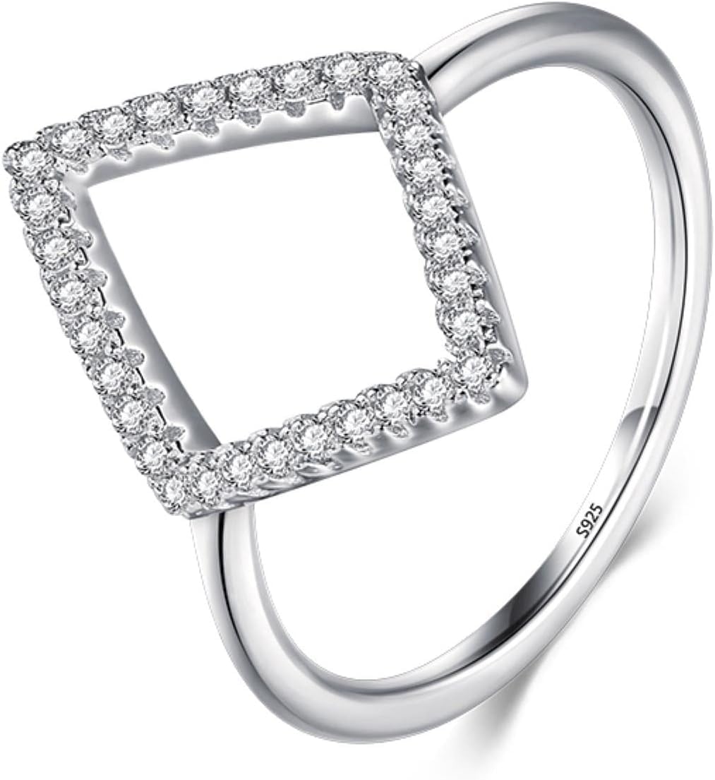 Bague en argent 925 motif losange cadeau de fête idéal
