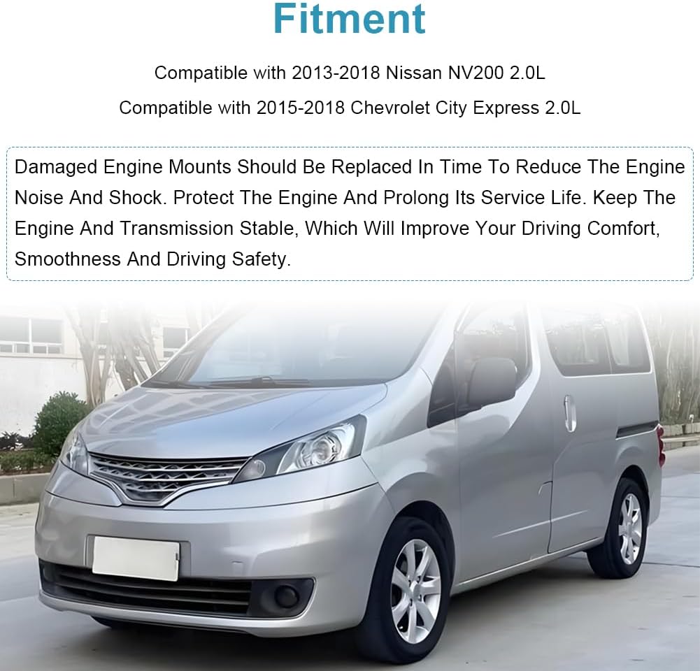 JDMON 4PCS Engine Motor Mount Replacement for 2013-2018 Nissan NV200, 2015-2018 Chevrolet City Express 2.0L Compatible with A4309, A4323, A4318, A4358