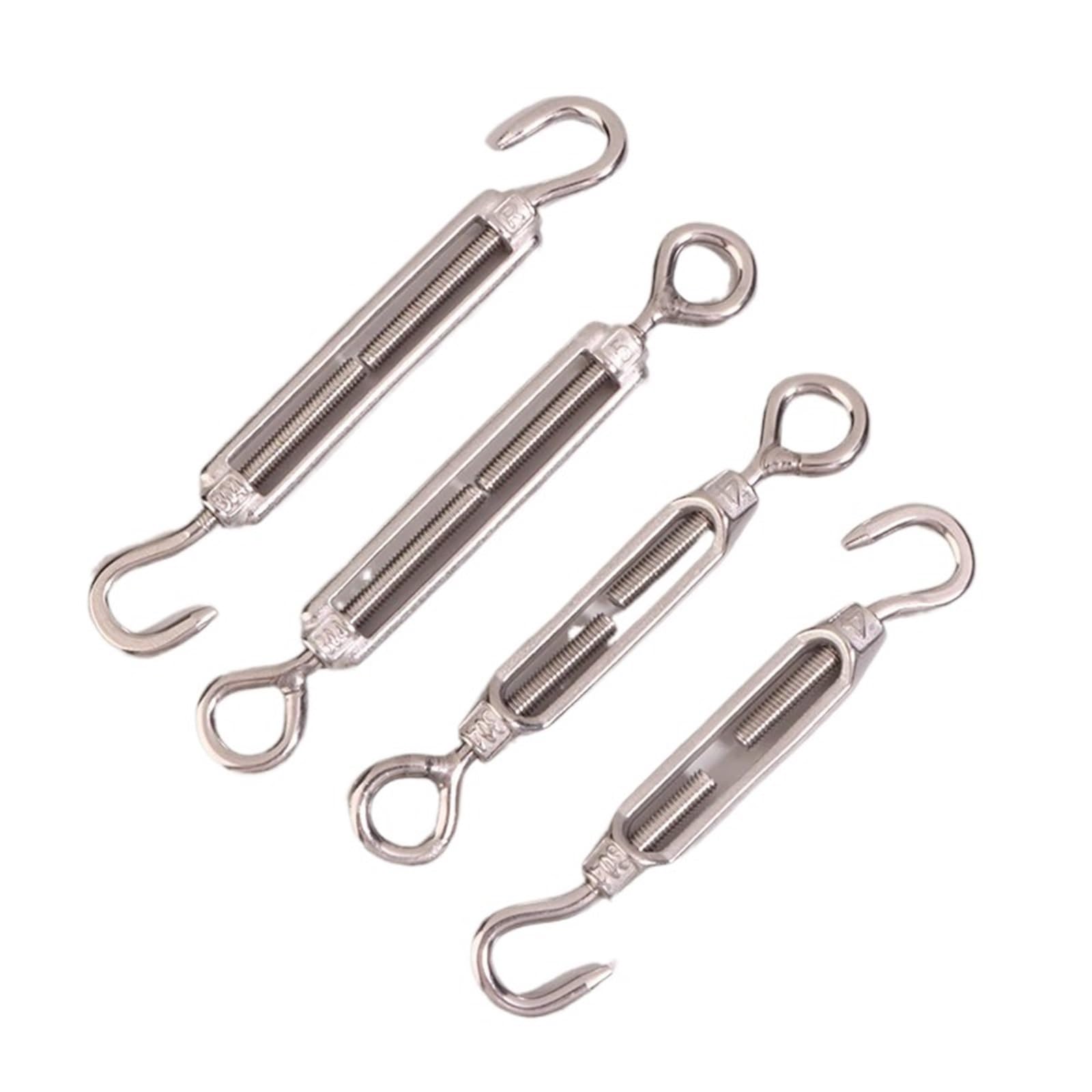 Crochets de gréement chaîne réglables en acier inoxydable 304, dispositif Tension câble métallique, tendeur à œil, 8 pièces Pour Accessoires Chaîne(M6-2)