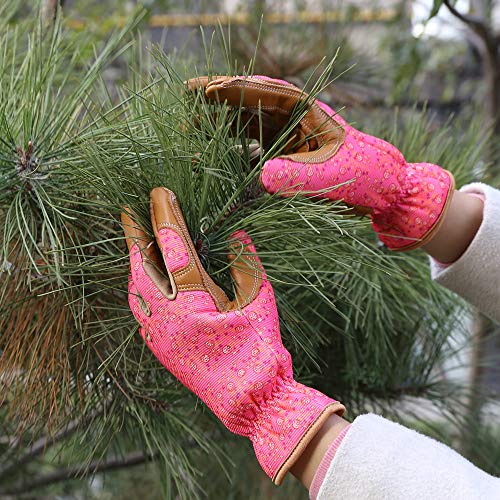 Olson Deepak Gardening Gloves Leather Garden Glove For Women, Working Gloves For Weeding, Digging, Planting, Raking And Pruning(Pink) #TOP3