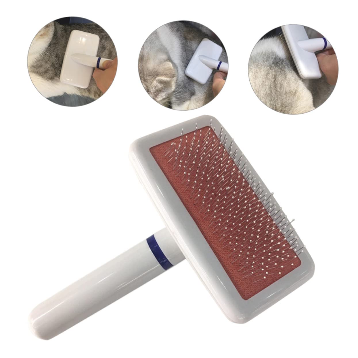 SUPVOX 4piezas Cepillo De Grooming Profesional Para Cepillo Deshedding Para y Gatos Herramienta De Cuidado Mango Ergonómico y Masaje Para Pelo Rizado y Doble