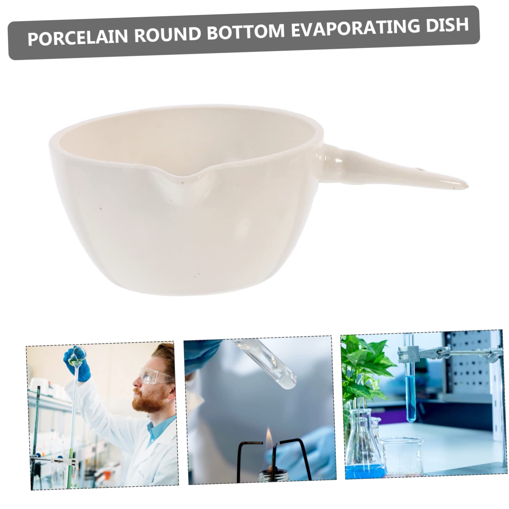 Runde Verdampfungsschalen mit Stabilem Fuß aus Weißer Keramik 2 Stück und Direkter Flammenbeständigkeit 150 Ml Fassungsvermögen für Laboranwendungen