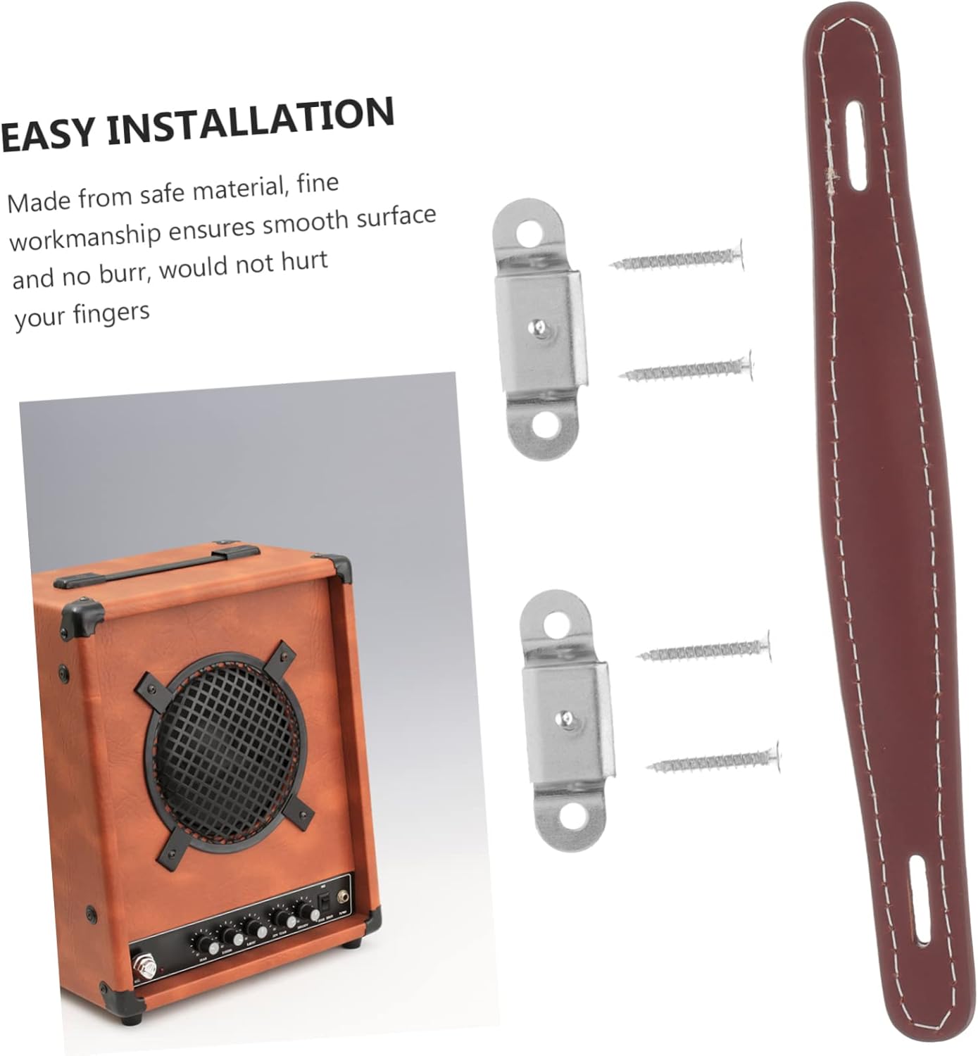 Uonlytech 5sets Vintage Style Guitar Amp Amplifier Handle Speaker Handle Strap Pull for Guitar Amp