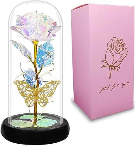 Miniatura 2 de Regalos de rosas para el día de San Valentín para ella, rosas para siempre, decoración de mariposa dorada, regalos de flores para su novia, mamá,