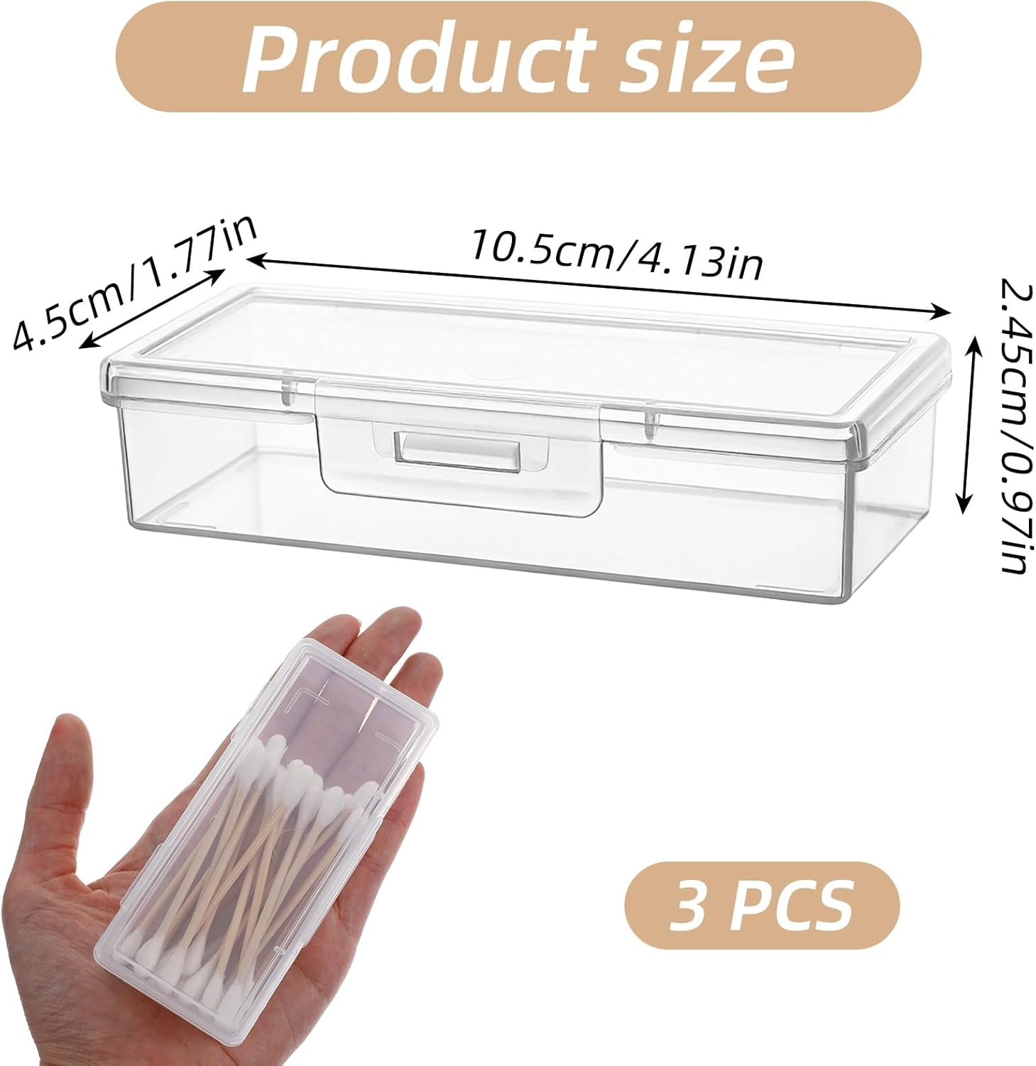 3PCS Floss Pick Holder Cotton Swab Holder Cotton Pad Holders Dental Floss Holders with Lid for Travel Cottons Buds Flosss Small Items - Image 2