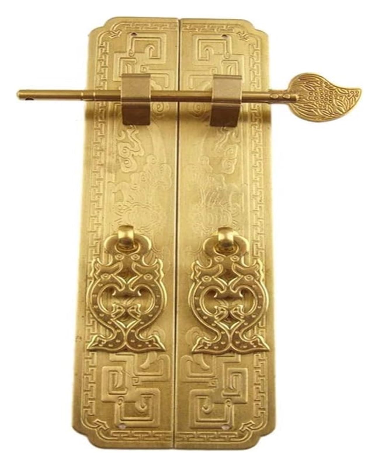Voplivat Brass Vintage Cabinet Drawer Pulls, Copper Cupboard Door Knob Bronze Handle For Cabinets Wardrobes(Brass)