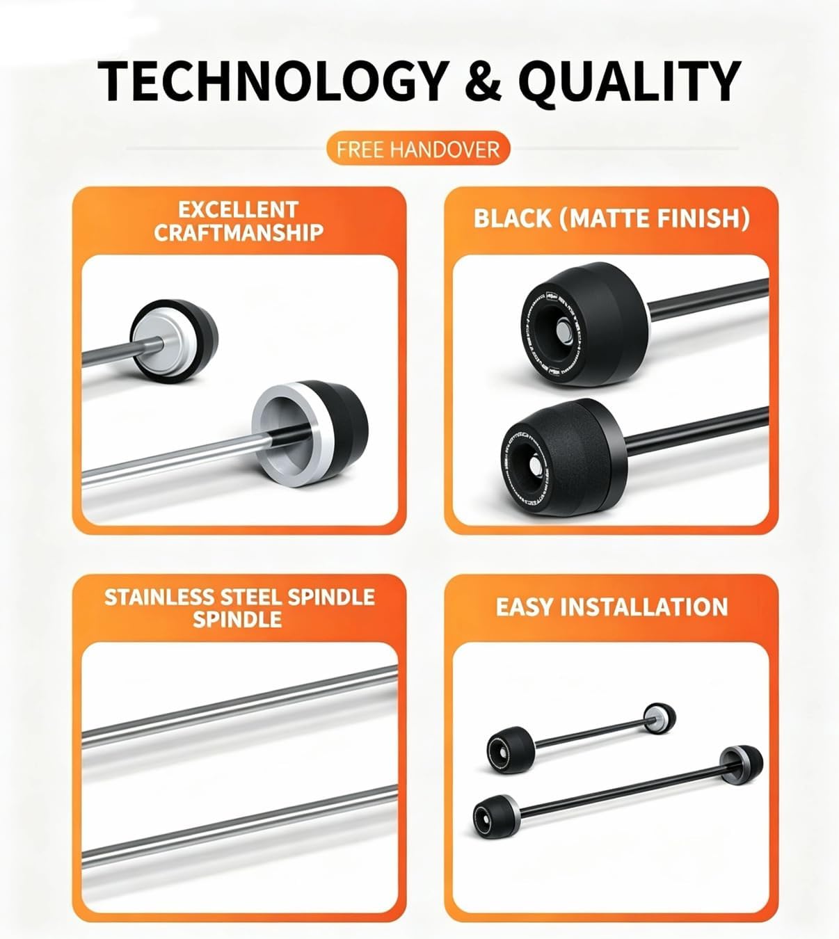 Front and Rear Axle Sliders Frame Sliders No Cut Frame Sliders Wheel Axle Frame Sliders Compatible with 675SS/675NK 2025,CFMOTO 675SS Accessories,CFMOTO 675NK Accessories