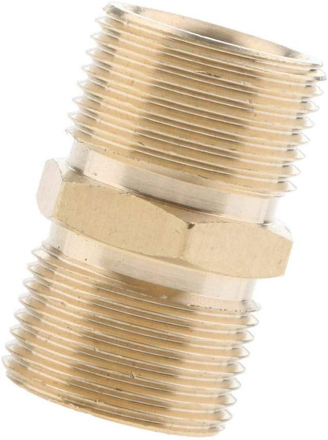 Pressure Washer Connector 22mm Male to 22mm Male Pressure Washer Adapter Brass Screw Hose Connetor (Pack of 1)