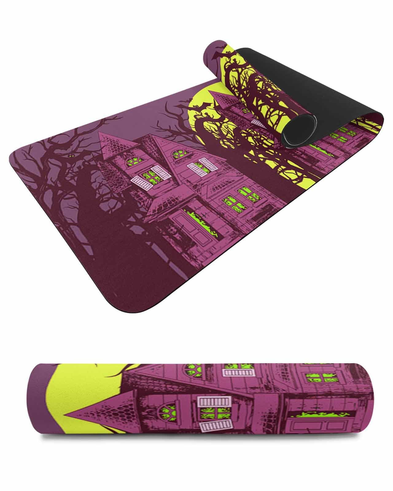 Debedcor Heat Proof Table Pads Waterproof Decorative, Happy Halloween Non-Slip Table Countertop Protector, Spooky Castle Branch Full Moon Scary Insulation Mat for Kitchen Room, 40 x 12 Inches