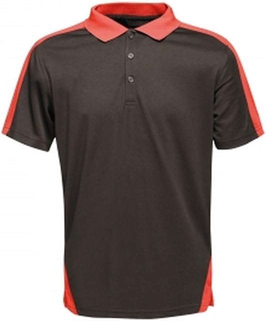 Regatta Professional Contrast Coolweave Wicking Polo Shirt, Blk/ClssicRd, XXL