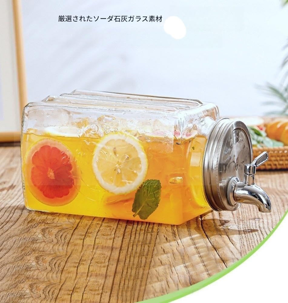 Amazon | Lake key ガラス製 大容量3L 蛇口付きドリンクサーバー 304
