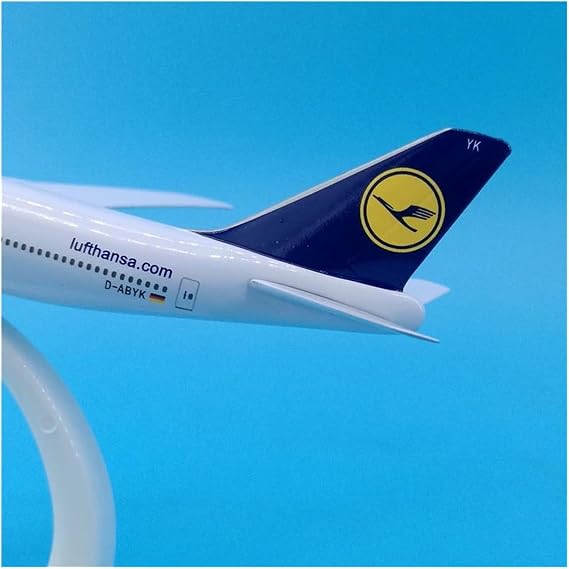 20CM For B747 Lufthansa Airplanes Metal Plane Collections Scale Plane Toy No Landing Gear Model Building Kit