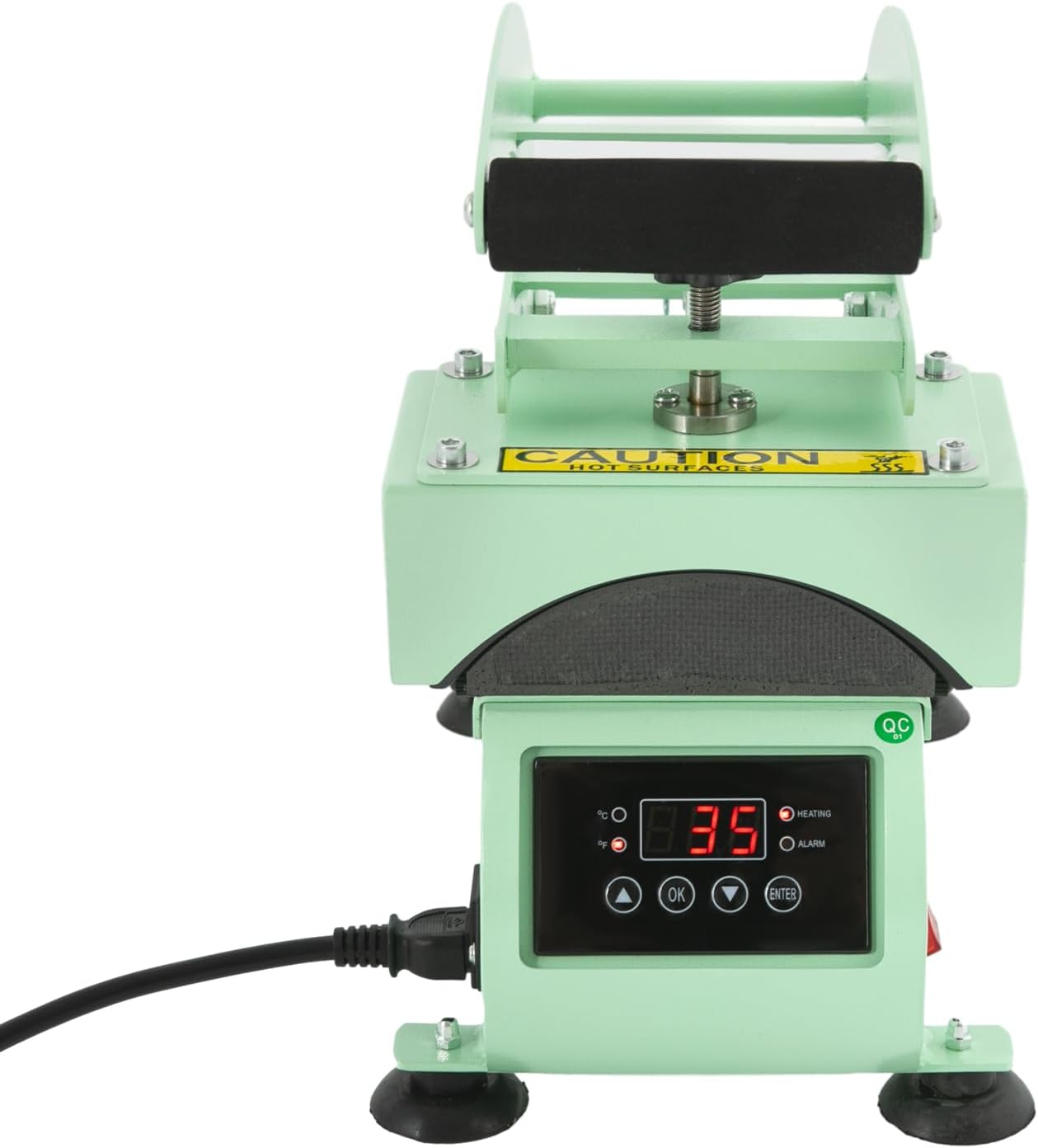 2-in-1 Hat Heat Press Machine with Timer & Temperature Control, 500W Dual Hat Pad Cap Press for Custom DIY, Gifts, Business, Light Green