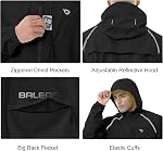 baleaf Rain Jacket Men Waterproof Waterproof Men Windbreaker Running Cycling Golf Hiking Gear Hood Lightweight Packable