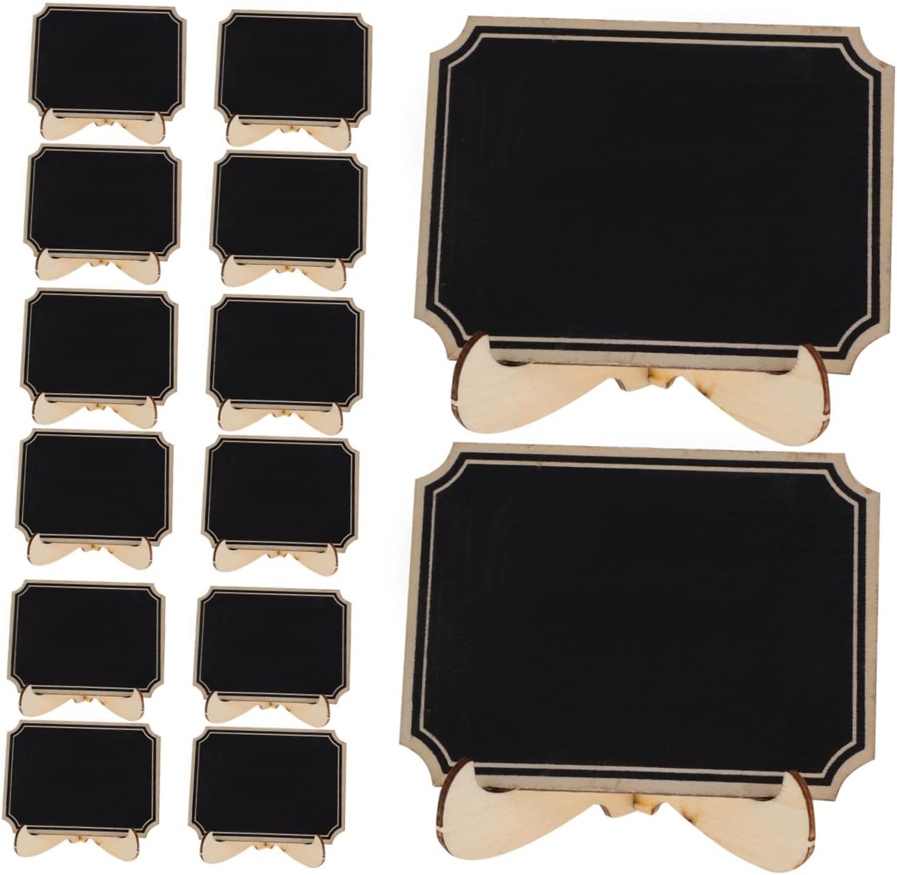 20pcs Small Chalkboard Signs Black Wooden Desktop Message Boards