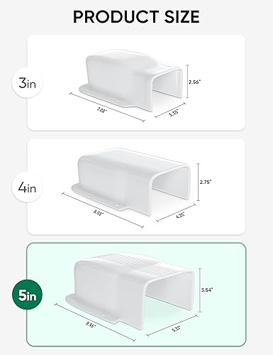 Miniatura 2 de Juego de cubierta de pared de entrada de 5 pulgadas, accesorios de PVC para decoración para mini split, CA central y bombas de calor