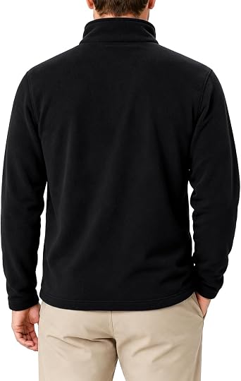 Men's Quarter Zip Polar Fleece Jacket Mock Neck Warm Long-Sleeve Pullover