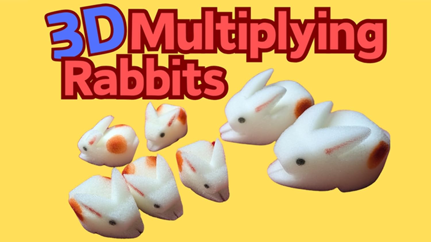 Murphy's Magic Supplies, Inc. 3D Multiplying Rabbits (7 Pc Mom and Pop with 5 Babies) Set