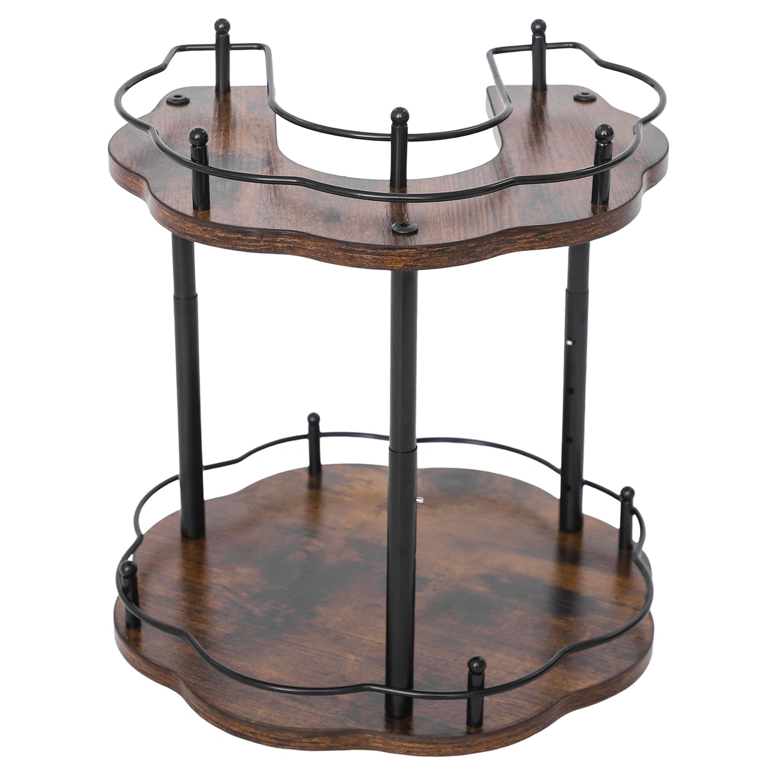 SHInDNEn Rotating Spice Organizer with Two Tier and Adjustable Height for Bathroom Counter