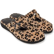 Spotted Womens Leopard Print Faux Leather Clog by Hot Chocolate Design | Casual Shoes