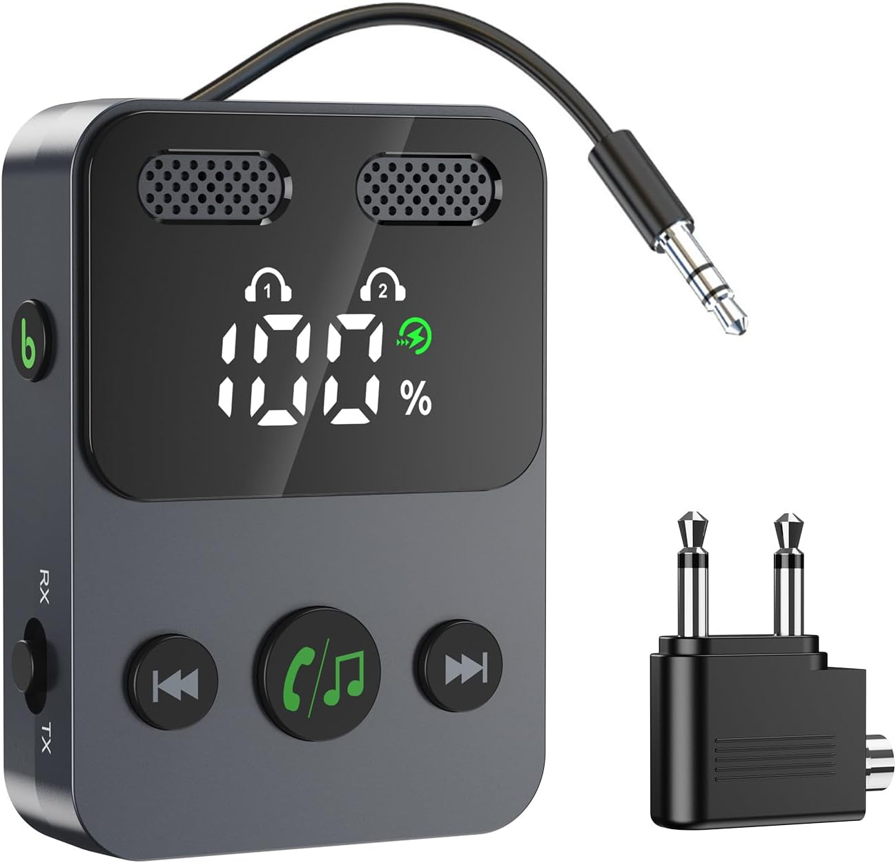 Adaptador Bluetooth 5.3 para Avión, 2 en 1 Transmisor y Receptor miniatura 1