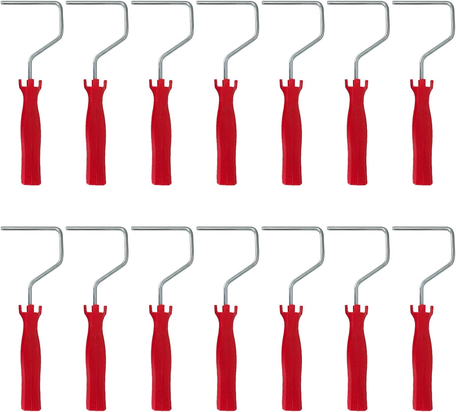 14 Pcs 4 Inch Paint Roller Frame, Mini Paint Roller Handle with Plastic Threaded Grip Handle for Extension Pole Use, Painting Supplies for Wall House Homes, Red