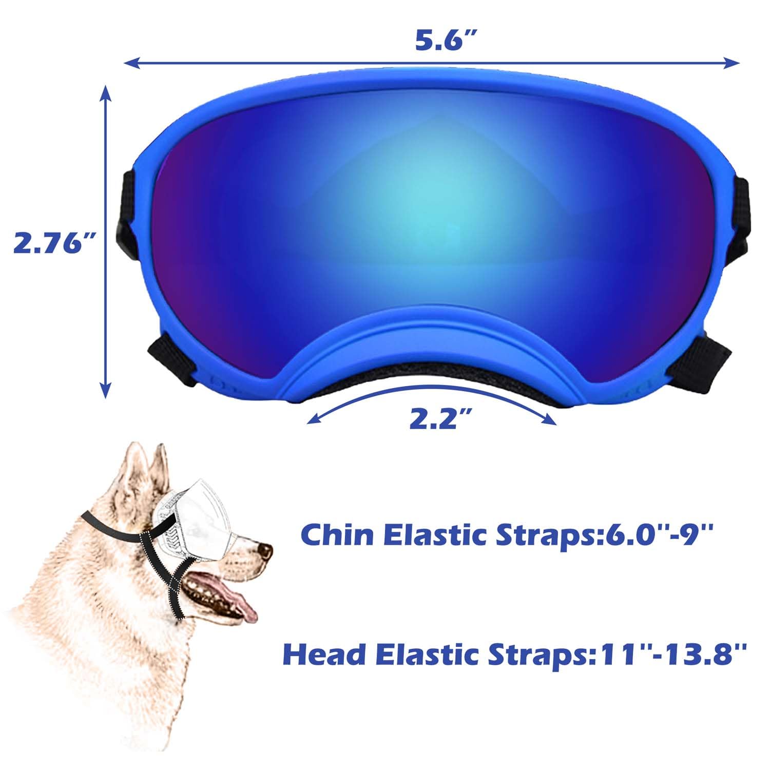 Dog Sunglasses, Dog Goggles with Adjustable Strap, UV Protection, Windproof, Suitable for Small Medium-Dogs, Dogs Eyes Protection - Image 3