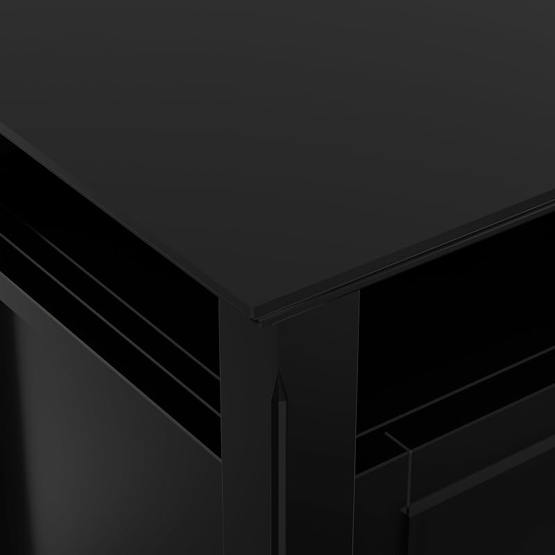 SIMPLIHOME Amherst 54" Wide Solid Wood TV Stand in Black image 6