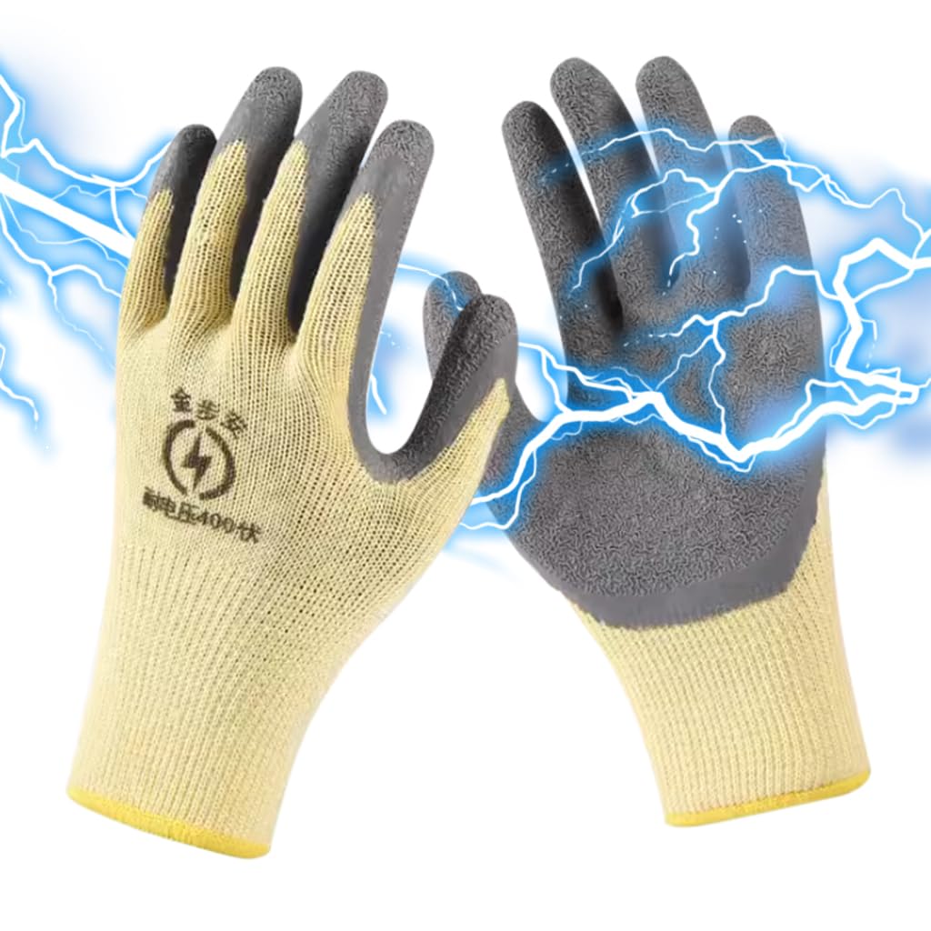 Serplex® 400V High Voltage Resistant Electrician Work Gloves with Full Palm Rubberization, Enhanced Dexterity & Comfort, Safety Certified for Men & Women, Prevents Electrical Shocks