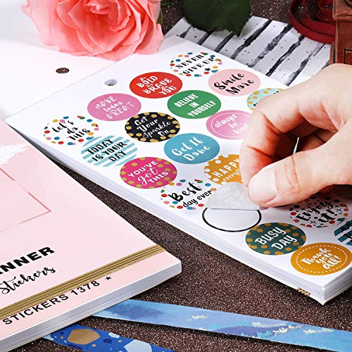 Planner Stickers Pack - 28 Sheets / 1378 Stickers, Stylish Variety Assortment Bundle Planner Accessories For Planning Or Decorating Planners, Journals & Calendars, Re-Stic As Special Design #TOP6