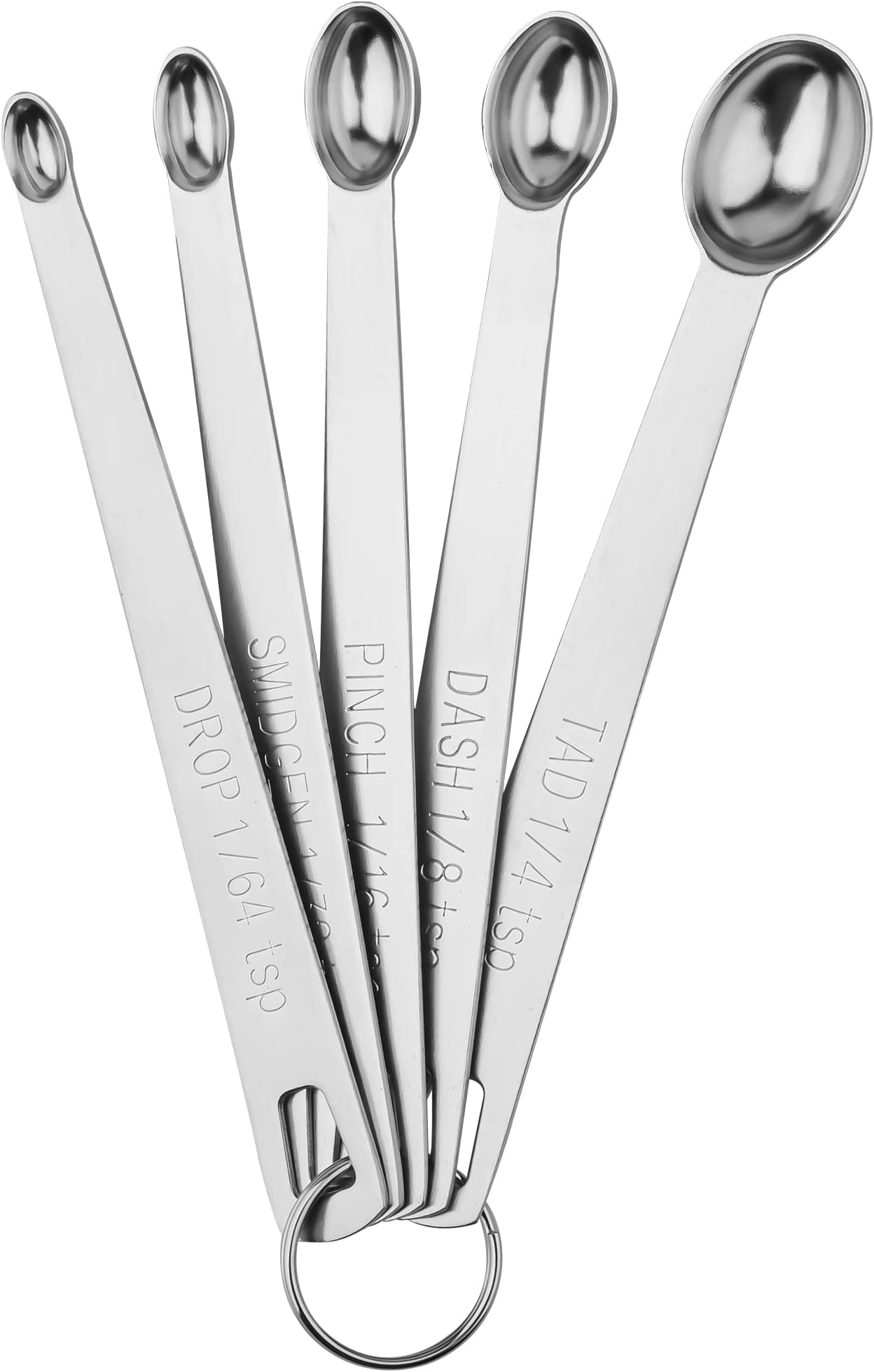 Smithcraft Measuring Spoons Set, 18/8 Small Mini Spoons for Spice, Stainless Steel Measuring Spoons, Metal Measuring Spoons for Baking, Dry Measurement Spoons, Kitchen Tiny Spoon with 1/64 1/32 1/16