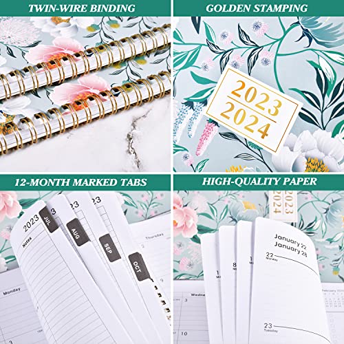 Planner 2023-2024 - Planner From July 2023 - June 2024, Academic Planner 2023-2024, 8" X 10", Weekly Monthly Planner With Tabs, Flexible Cover, Twin-Wire Binding, Thick Paper, Check Boxes - Flower #TOP5