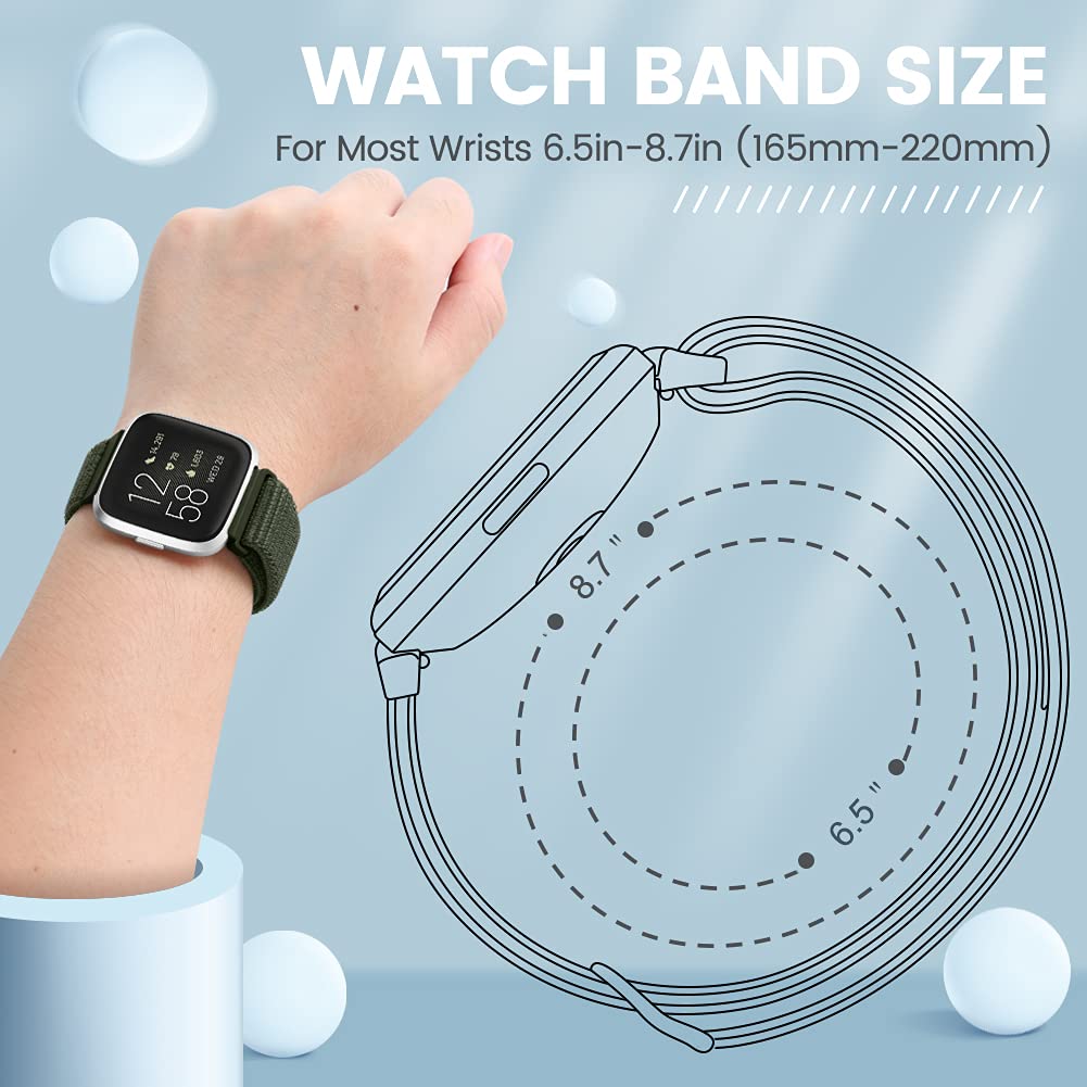 KIBDSNG Nylon Strap Compatible with Fitbit Versa 2 Strap/Versa Lite/SE/Versa Strap - Image 4