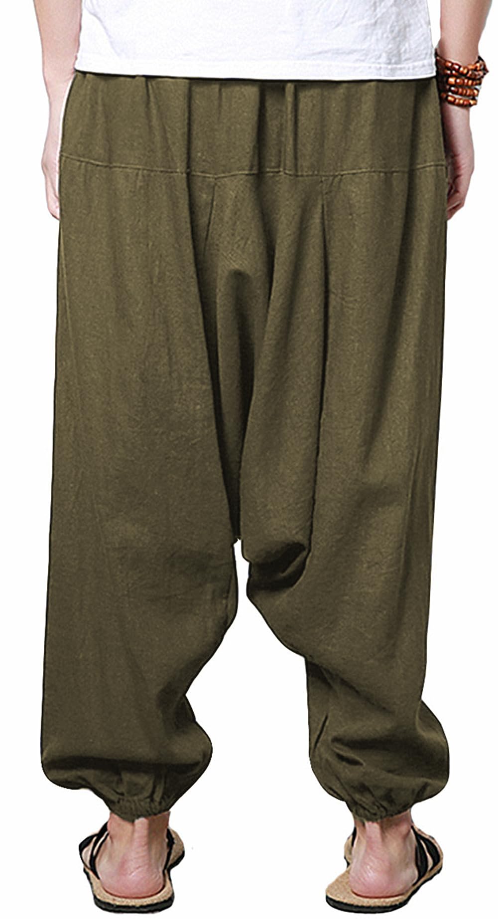 perdontoo Uomo Comodi Cotone Harem Yoga Casual Baggy Hippie Pantaloni