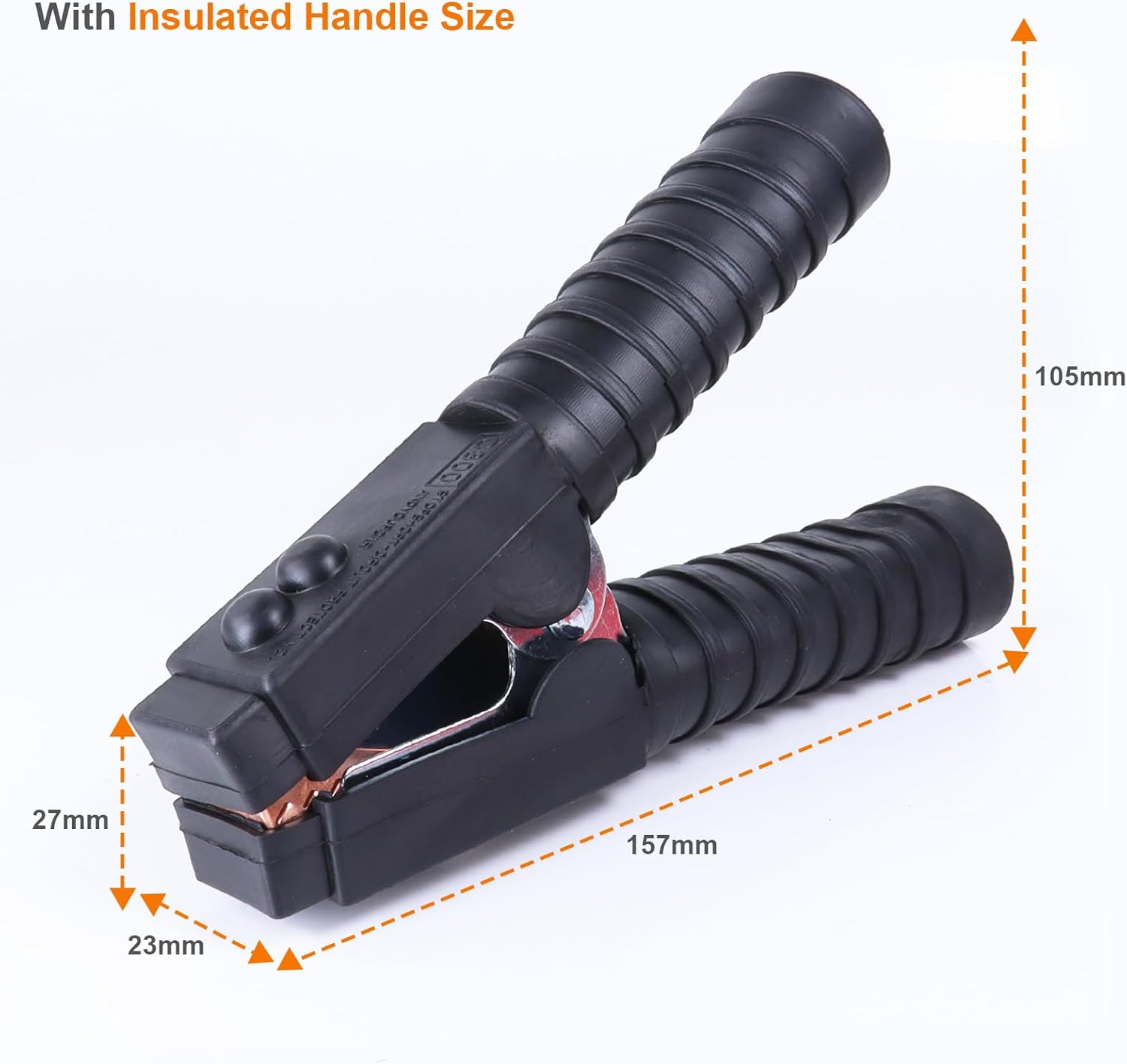 2PCS Jumper Cable Clamps 1500A Battery Charger Alligator Clips Replacement for Automotive Boat Trunk Car Battery Charger Clamps Electrical Testing (Red+Black) - Image 5