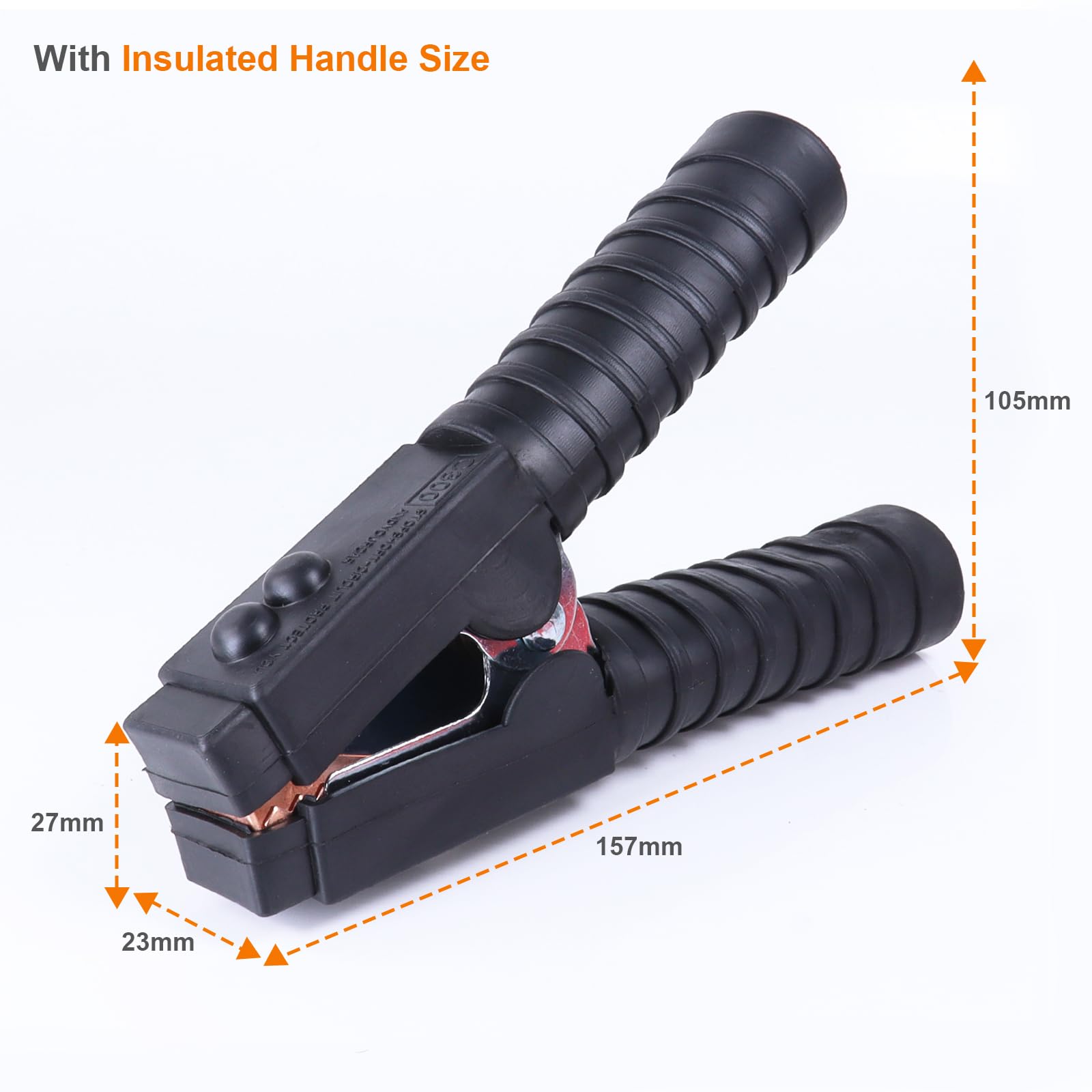Morsetti per cavi jumper da 1500 A per batteria auto, clip per cavi jumper resistenti, estremità di ricambio per auto, camion, barche, connettore ponticello per batteria, 2 pezzi, rosso + nero
