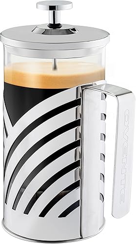 Miniatura 1 de Ovente French Press - Cafetera y tetera de 20 onzas, sistema de filtro de acero inoxidable de 4 niveles y vidrio de borosilicato resistente al
